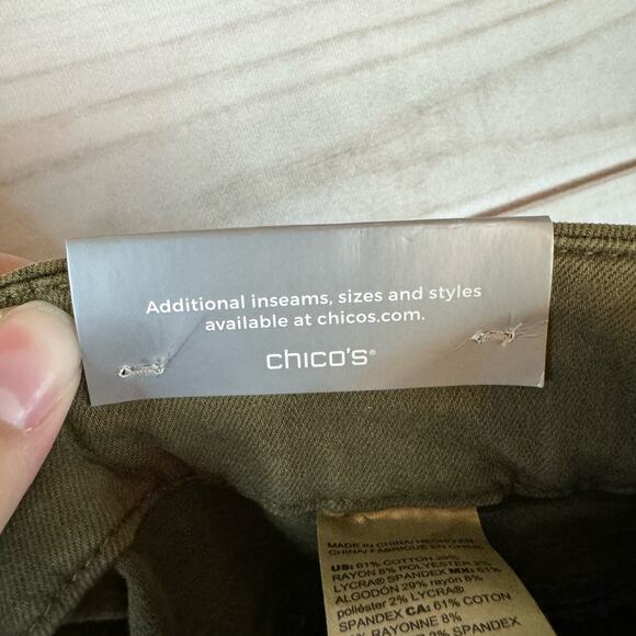 Chico's Green Pull On Ankle Length Jegging Size 4R - Picture 6 of 10